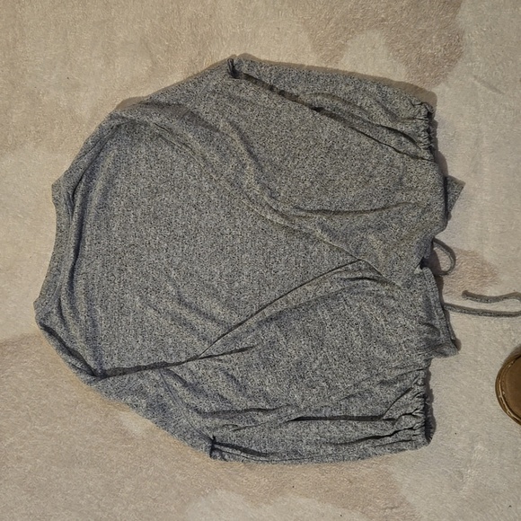 Aerie drawstring drop shoulder sweater top gray M EUC! - Picture 4 of 4
